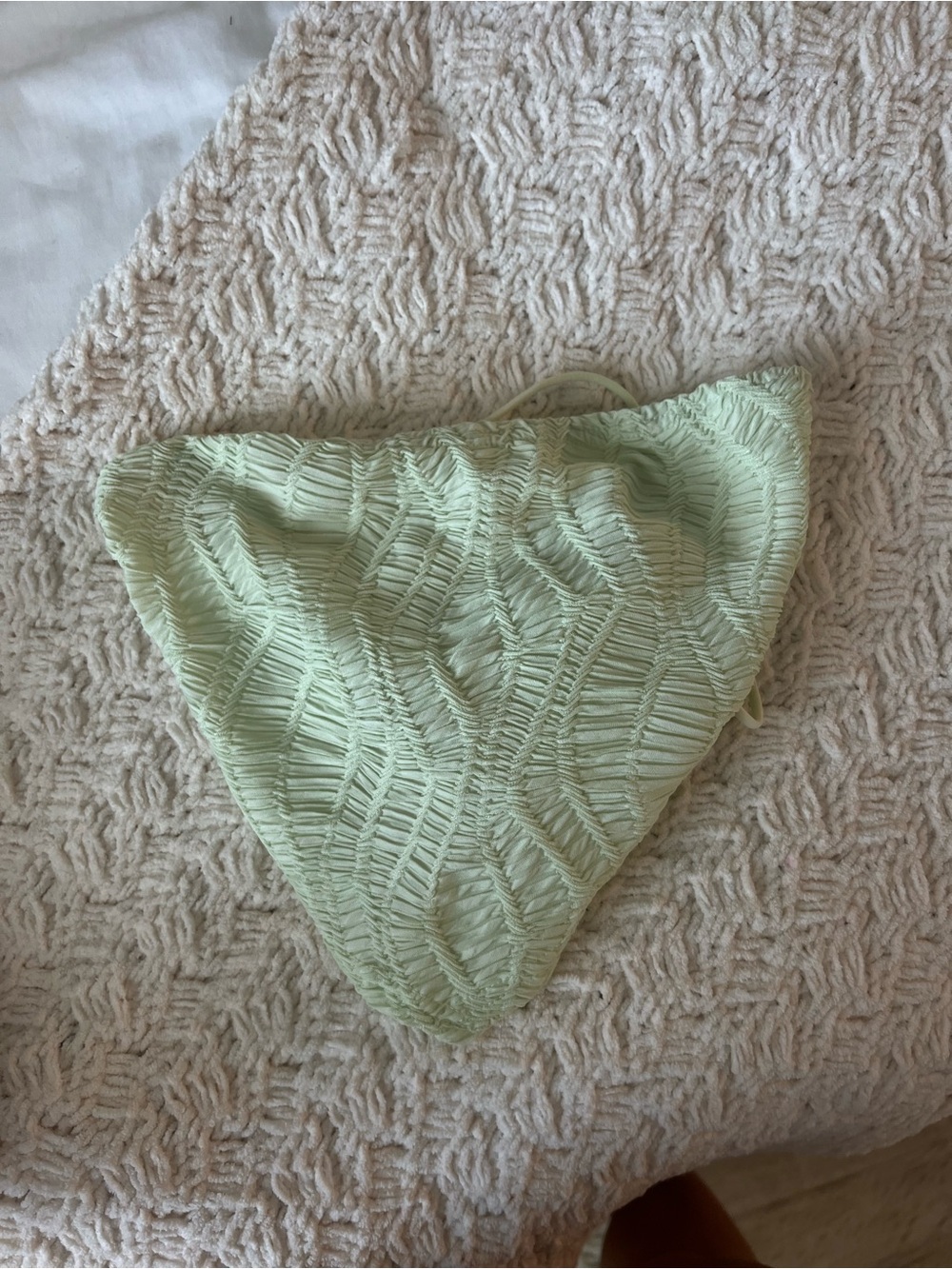SHEIN Light Green Textured Tube Top